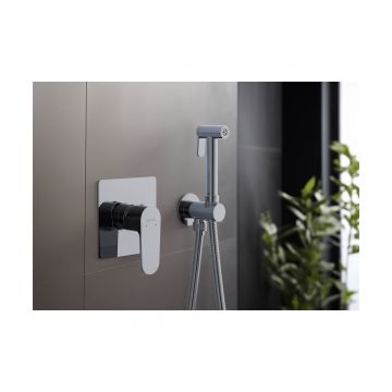 Набор с гигиеническим душем Aquatek (Акватек) Оберон (смеситель + гигиеническая лейка + шланг + шланговое подсоединение с держателем) хром AQ1219CR