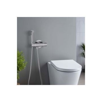 Комплект для гигиенического душа Aquatek (Акватек) Оберон термостатический встроенный (смеситель + гигиеническая лейка + шланг) хром AQ1027CR