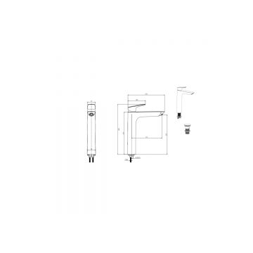 Смеситель Aquatek (Акватек) Вега для раковины высокий 227 с донным клапаном, матовый черный AQ1005MB