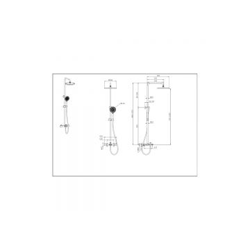 Душевая система термостатическая Aquatek (Акватек) Вега (смеситель для ванны) 3jet 260мм хром AQ2043CR