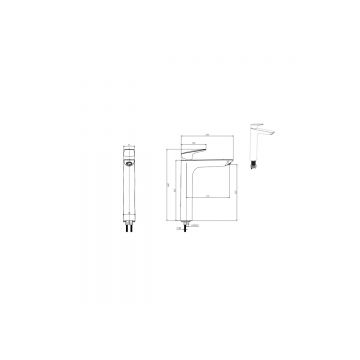 Смеситель Aquatek (Акватек) Вега для раковины высокий 227 без донного клапана, матовый черный AQ1004MB