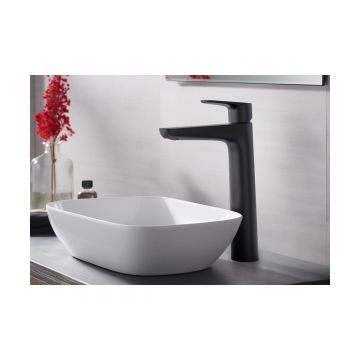 Смеситель Aquatek (Акватек) Бетта (Betta) для раковины высокий 230, без донного клапана, матовый черный AQ1104MB