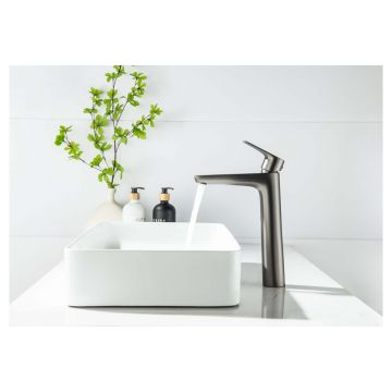 Смеситель Aquatek (Акватек) Бетта (Betta) для раковины высокий 230, без донного клапана, шлифованный черный хромAQ1104BGM