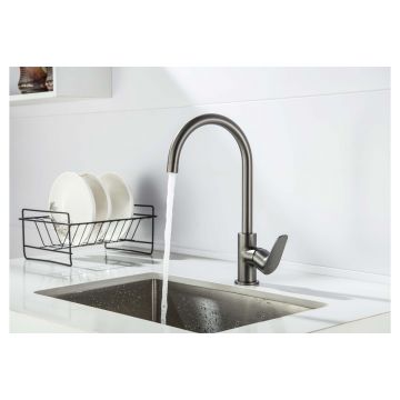 Смеситель Aquatek (Акватек) Бетта (Betta) для кухни, шлифованный черный хромAQ1182BGM