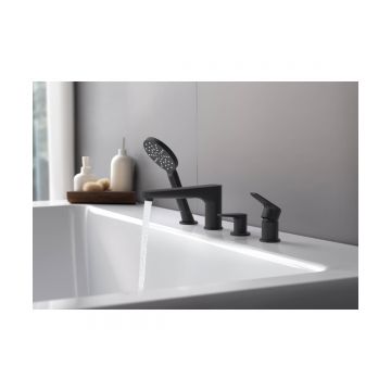 Смеситель Aquatek (Акватек) Бетта (Betta) на борт ванны на 4 отв., матовый черный AQ1148MB