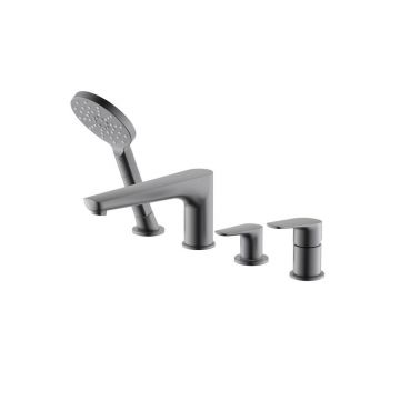 Смеситель Aquatek (Акватек) Бетта (Betta) на борт ванны на 4 отв., шлифованный черный хромAQ1148BGM