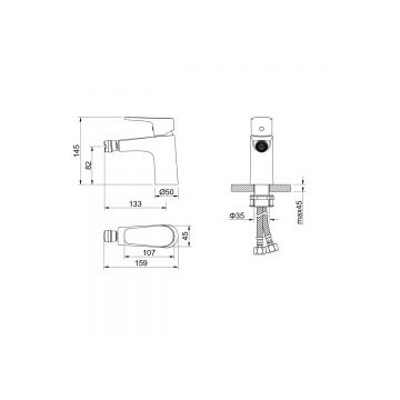 Смеситель Aquatek (Акватек) Бетта (Betta) для биде, шлифованный черный хромAQ1118BGM