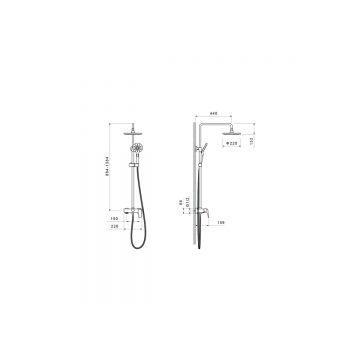 Душевая система Aquatek (Акватек) Бетта (Betta) (смеситель для ванны) 220мм, шлифованный черный хромAQ2140BGM