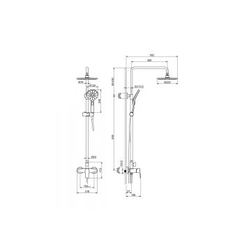 Душевая система Aquatek (Акватек) Бетта (Betta) (смеситель для душа) 220мм, матовый черный AQ2160MB