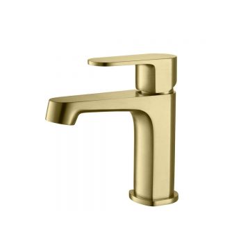 Смеситель Aquatek (Акватек) Оберон для раковины 98, без донного клапана, шлифованное золото AQ1210BG