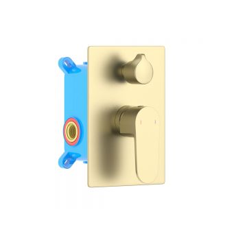 Смеситель Aquatek (Акватек) Оберон для ванны 2 режима (внешняя и скрытая часть), шлифованное золото AQ1246BG