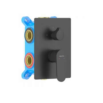 Смеситель Aquatek (Акватек) Оберон для ванны 3 режима (внешняя и скрытая часть), матовый черный AQ1247MB