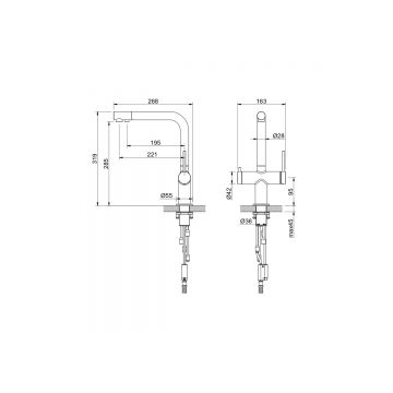 Смеситель Aquatek (Акватек) Европа для кухни с подключением к фильтру питьевой воды, матовый черный AQ1385MB