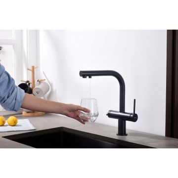 Смеситель Aquatek (Акватек) Европа для кухни с подключением к фильтру питьевой воды, матовый черный AQ1385MB