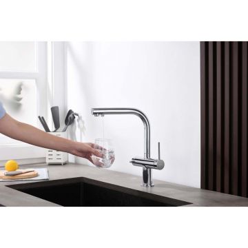 Смеситель Aquatek (Акватек) Европа для кухни с подключением к фильтру питьевой воды хром AQ1385CR