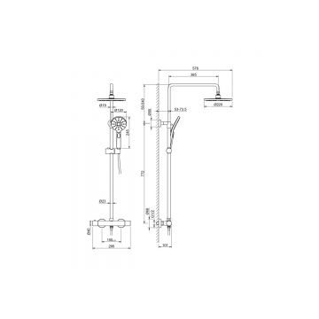 Душевая система термостатическая Aquatek (Акватек) Европа (смеситель для душа) 220мм хром AQ2343CR