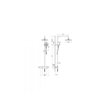 Душевая система термостатическая Aquatek (Акватек) Европа (смеситель для душа) 220мм, шлифованный черный хромAQ2343BGM