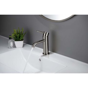 Смеситель Aquatek (Акватек) Европа для раковины 89, без донного клапана, шлифованный черный хромAQ1310BGM