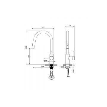 Смеситель Aquatek (Акватек) Европа для кухни с вытяжным изливом 2 jet хром AQ1384CR