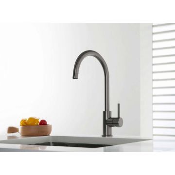 Смеситель Aquatek (Акватек) Европа для кухни, шлифованный черный хромAQ1382BGM