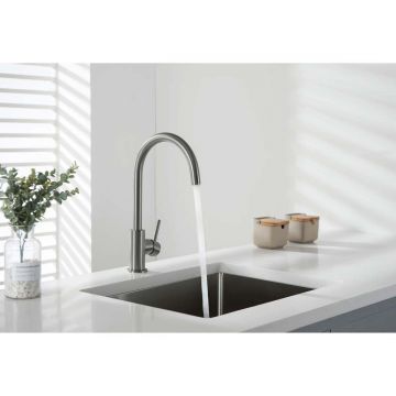 Смеситель Aquatek (Акватек) Европа для кухни, шлифованный черный хромAQ1382BGM