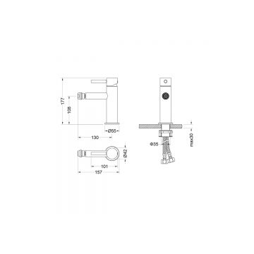Смеситель Aquatek (Акватек) Европа для биде, шлифованный черный хромAQ1318BGM