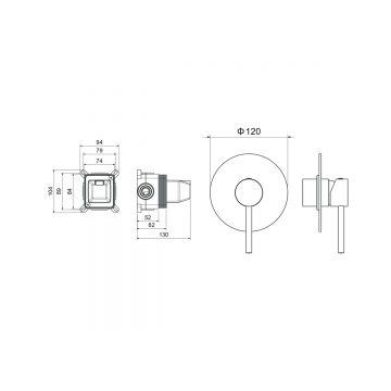 Смеситель Aquatek (Акватек) Европа для душа (внешняя и скрытая часть) хром AQ1366CR