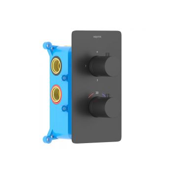 Смеситель термостатический Aquatek (Акватек) Европа для ванны 3 режима (внешняя и скрытая часть), матовый черный AQ1393MB