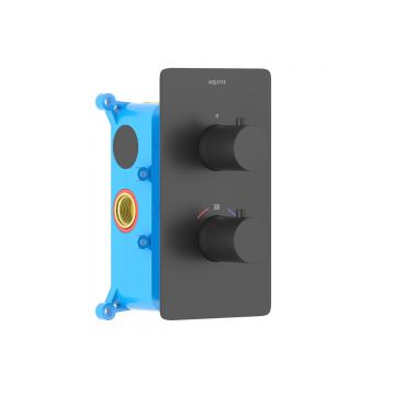 Смеситель термостатический Aquatek (Акватек) Европа для душа (внешняя и скрытая часть), матовый черный AQ1391MB