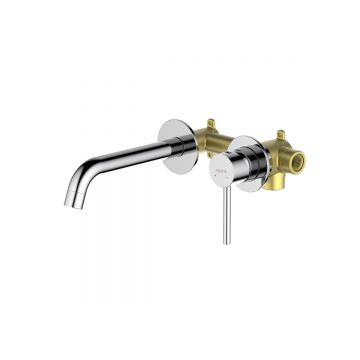 Смеситель Aquatek (Акватек) Европа для раковины настенный 2 отв. (внешняя и скрытая часть) хром AQ1313CR