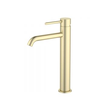 Смеситель Aquatek (Акватек) Европа для раковины высокий 215, без донного клапана, шлифованное золото AQ1304BG