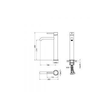 Смеситель Aquatek (Акватек) Европа для раковины высокий 215, без донного клапана, шлифованное золото AQ1304BG