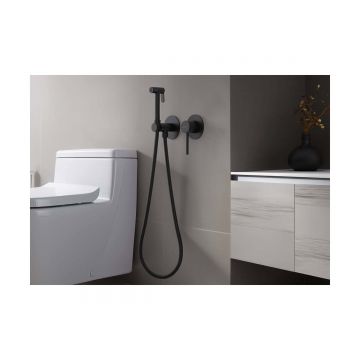 Комплект для гигиенического душа Aquatek (Акватек) Европа встроенный 2 отв. (смеситель + гигиеническая лейка + шланг), матовый черный AQ1319MB