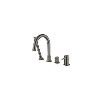 Смеситель Aquatek (Акватек) Европа на борт ванны на 4 отв., шлифованный черный хромAQ1348BGM