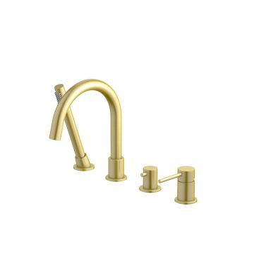 Смеситель Aquatek (Акватек) Европа на борт ванны на 4 отв., шлифованное золото AQ1348BG