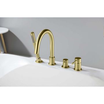 Смеситель Aquatek (Акватек) Европа на борт ванны на 4 отв., шлифованное золото AQ1348BG