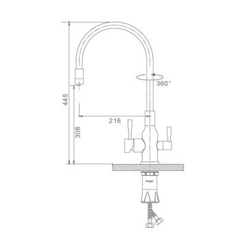 Смеситель для кухни с подключением фильтра Raglo (Рагло) R81.64.06, черный