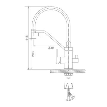 Смеситель для кухни с подключением фильтра Raglo (Рагло) R85.62.09, графит