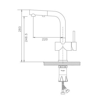 Смеситель для кухни с выдвижным изливом Raglo (Рагло) R86.49.05, сатин