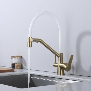 Смеситель для кухни с подключением фильтра Raglo (Рагло) R80.62.03, золотой сатин