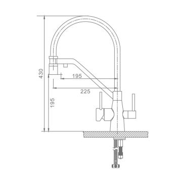 Смеситель для кухни с подключением фильтра Raglo (Рагло) R80.62.06, черный