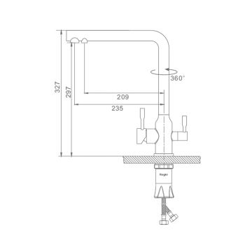 Смеситель для кухни с подключением фильтра Raglo (Рагло) R81.61.06, черный