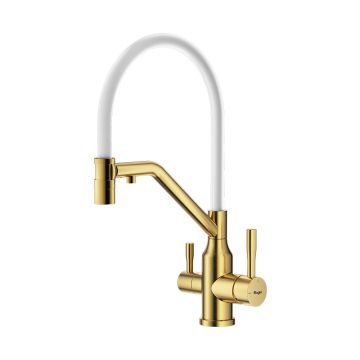 Смеситель для кухни с подключением фильтра Raglo (Рагло) R81.62.03, золотой сатин