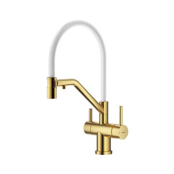 Смеситель для кухни с подключением фильтра Splenka (Спленка) S70.62.03, золотой сатин