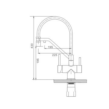 Смеситель для кухни с подключением фильтра Splenka (Спленка) S70.62.09, графит