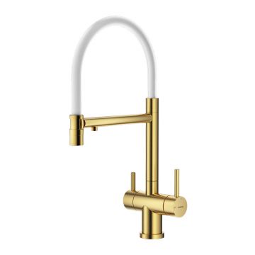 Смеситель для кухни с подключением фильтра Splenka (Спленка) S70.63.03, золотой сатин