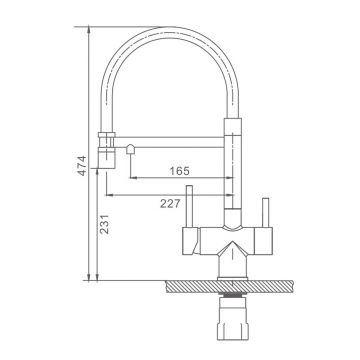 Смеситель для кухни с подключением фильтра Splenka (Спленка) S70.63.03, золотой сатин