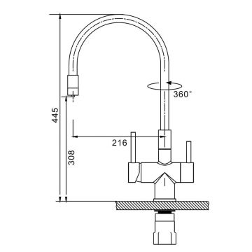 Смеситель для кухни с подключением фильтра Splenka (Спленка) S70.64.06, черный