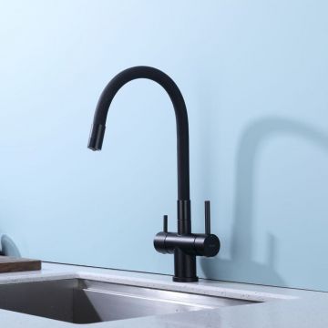 Смеситель для кухни с подключением фильтра Splenka (Спленка) S70.64.06, черный