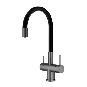 Смеситель для кухни с подключением фильтра Splenka (Спленка) S70.64.09, графит